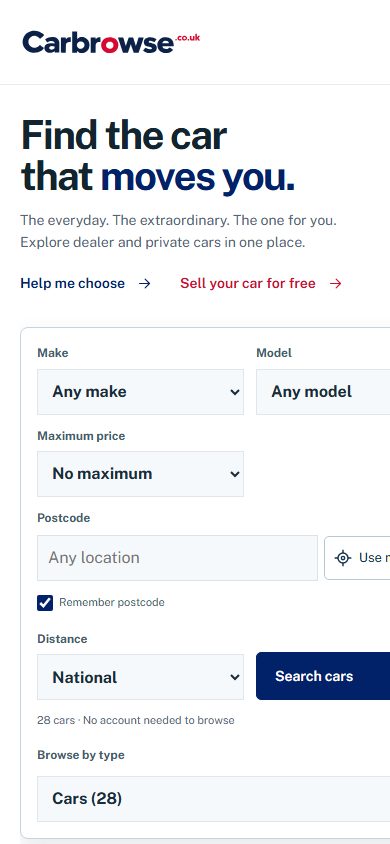CarBrowse on a phone