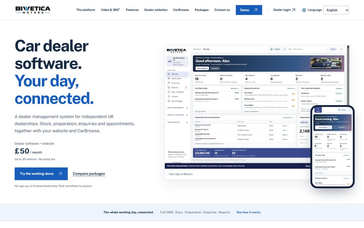 Bivetica Motors dealer software